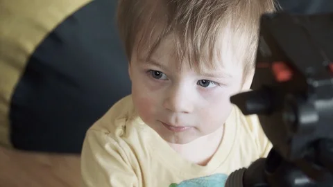 Allergy kid boy on couch Vídeos de archivo 126824964