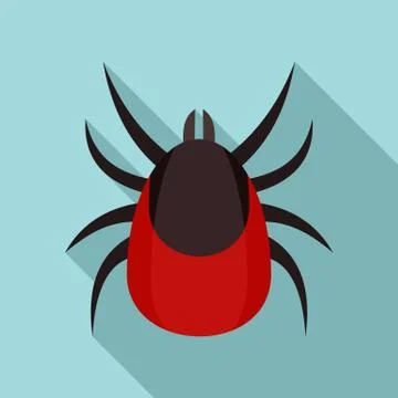 Allergy mite icon, flat style Stock Illustration