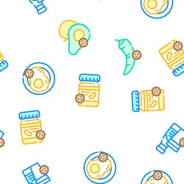 Allergy On Products Vector Seamless Pattern Stock Illustration