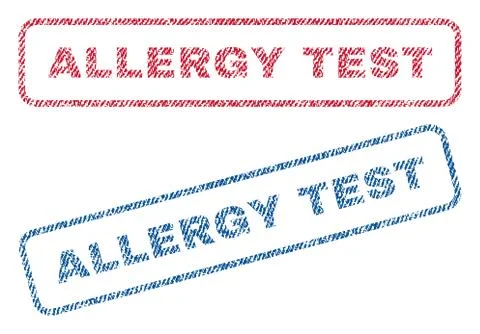 Allergy Test Text Textile Seal Stamp Watermarks Stock Illustration