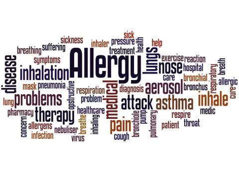 Allergy word cloud concept Stock Illustration