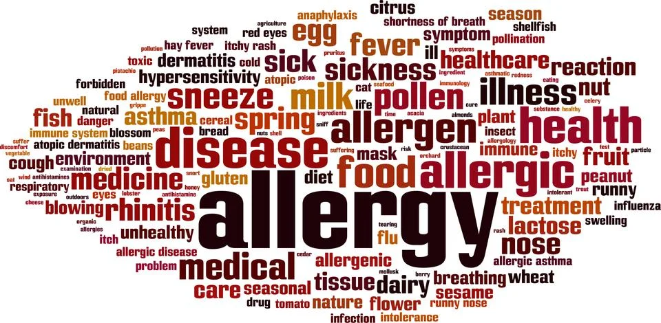 Allergy word cloud Stock Illustration