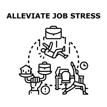 Alleviating job stress finding work life balance and relaxation Illustrazione stock