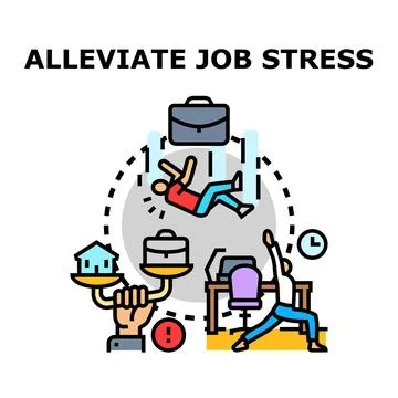 Alleviating job stress finding work life balance and relaxation Stock Illustration
