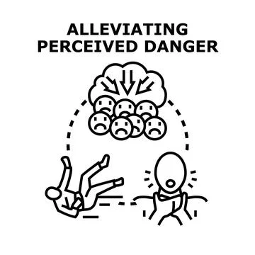 Alleviating perceived danger reducing fear and anxiety Illustrazione stock
