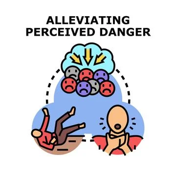 Alleviating perceived danger reducing fear and anxiety Stock Illustration