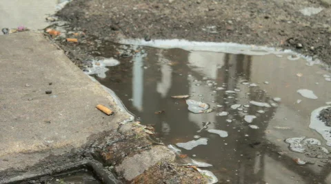 Alley puddle Stock Footage 844591