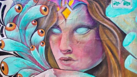 Alleyway Mural Video stock 88341237