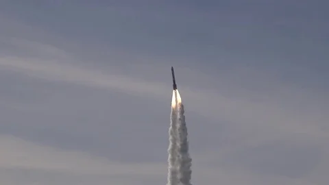 Alliance Delta IV rocket launch from Vandenberg Stock Footage 84636358