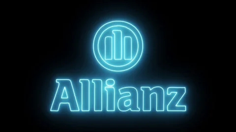 Allianz Logo With Neon Lights Stock Footage 105064751