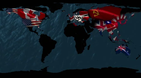 Allied and Axis Map Stock-Footage 47455778