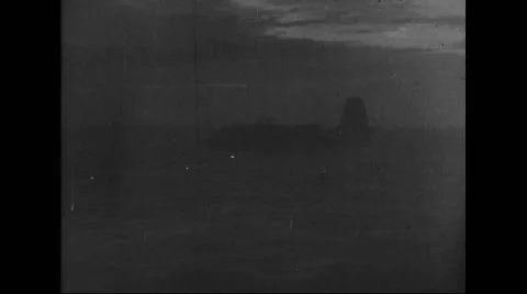 Allied Boeing B-17 flying and bombing on German coastal defences Stock Footage 44573859