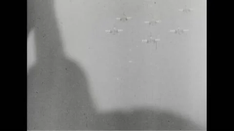 Allied Boeing B-17s flying in sky Stock Footage
