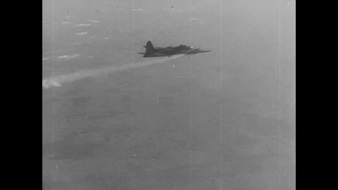Allied bombers return back to their airfield Stock Footage 103377173