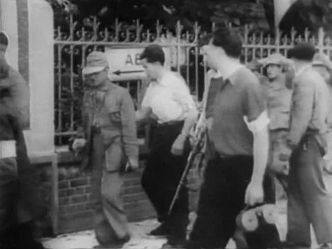 Allied forces attack German soldiers at the Chamber of Deputies in Paris, Stock Footage 75767625