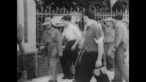 Allied forces attack German soldiers at the Chamber of Deputies in Paris, Stock Footage 145411170
