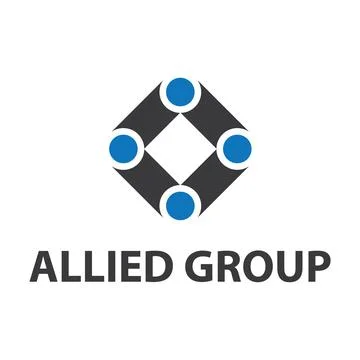 Allied group square logo design Stock Illustration