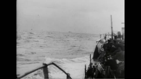 Allied PT boat sailing in English Channel Stock Footage