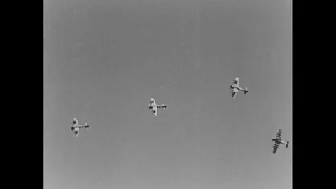 Allied troops in action attack on various enemy positions - 1945 Stock Footage 96021207