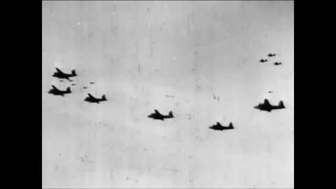 The Allied troops continue to move through Germany near the end of WWII in the Stock Footage 88826982