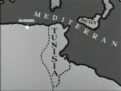 Allied troops move by trucks, trains, warships and warplanes, parachuting and Video stock 79459693