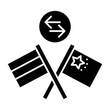 Allies Glyph Icon Stock Illustration