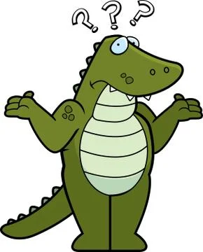 Alligator confused Stock Illustration