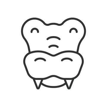 Alligator face concept, icon in line design. alligator, animal, reptile, wild Stock Illustration