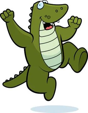 Alligator jumping Stock Illustration