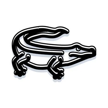 Alligator or crocodile simple line art logo Stock Illustration