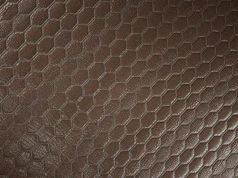 Alligator or snake brown Leather hexagon stitched texture Illustrazione stock