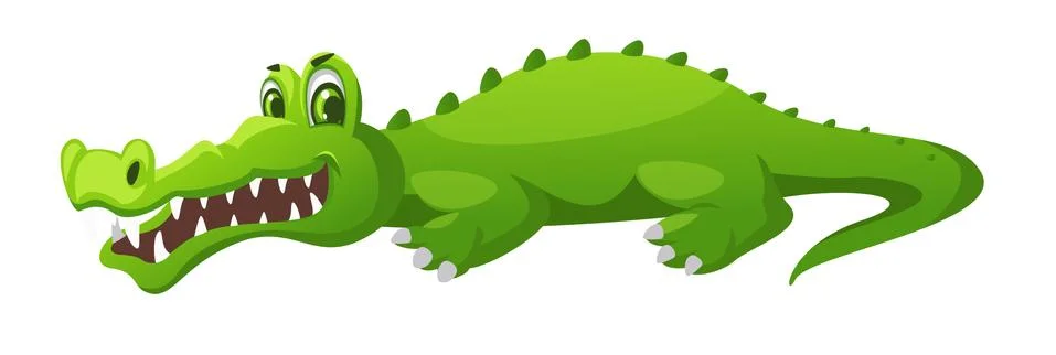 An alligator posing with smile Stock Illustration