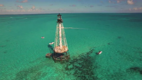 Alligator Reef Lighthouse Stock Footage 172300135