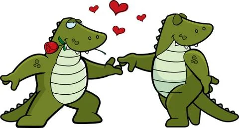 Alligator Romance Stock Illustration