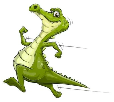 Alligator running vector art Stock Illustration