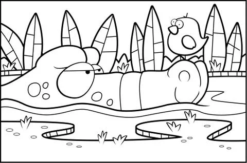 Alligator Swamp Stock Illustration