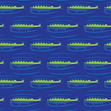 Alligators seamless pattern Stock Illustration