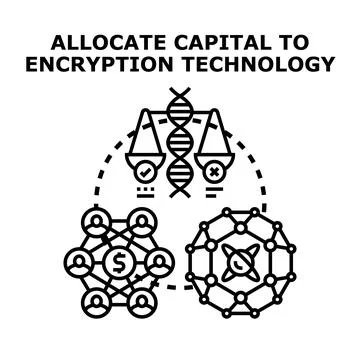 Allocating capital to encryption technology concept illustration Illustrazione stock