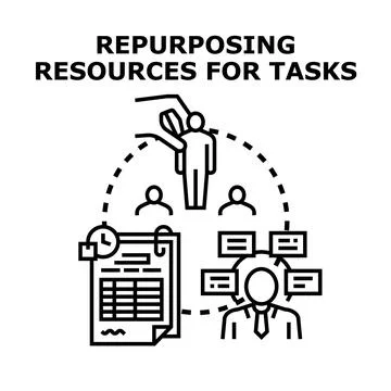 Allocating human resources for effective task management Stock Illustration