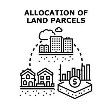 Allocating land parcels for property development and investment Ilustración de archivo