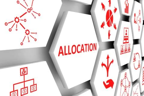 ALLOCATION concept cell background 3d illustration Stock Illustration