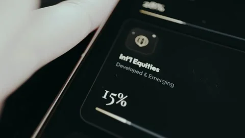Allocation for international equities within a portfolio of 15 percent Stock Footage 332911630