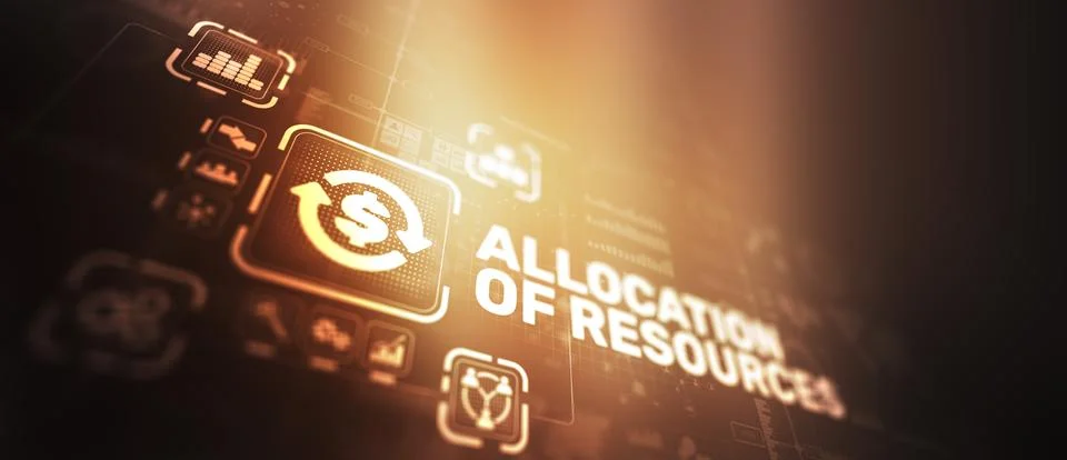 Allocation of resources. Development strategy. Concept of marketing Stock Illustration