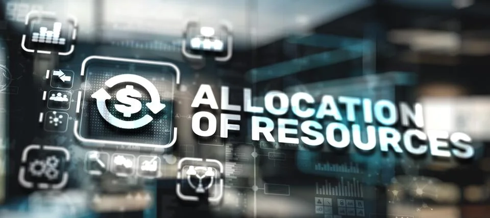 Allocation of resources. Development strategy. Concept of marketing Stock Illustration