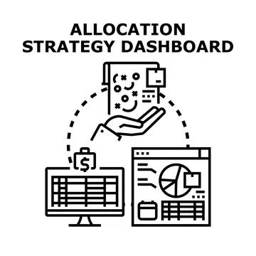 Allocation strategy dashboard for finance planning and management Stock Illustration