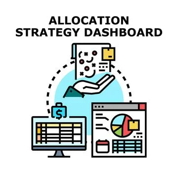 Allocation strategy dashboard for finance planning and management Stock Illustration
