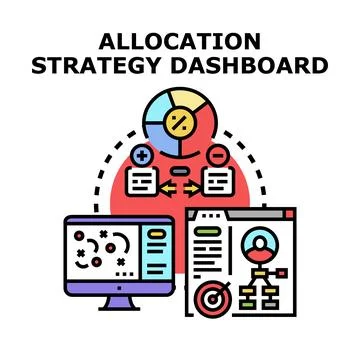 Allocation strategy setting on a digital dashboard Illustrazione stock
