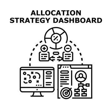 Allocation strategy setting on a digital dashboard Stock Illustration