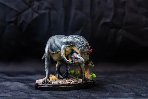 Allosaurus Dinosaur in the dark Foto stock