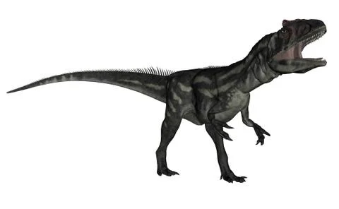 Allosaurus dinosaur roaring - 3D render Stock Illustration